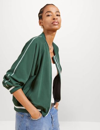 Baukjen Women's Cropped Bomber Jacket - 14 - Dark Green, Dark Green