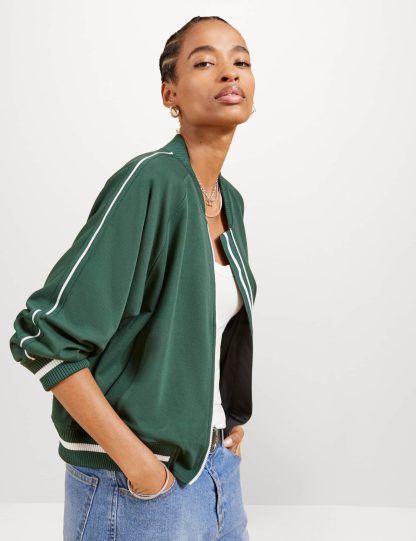 Baukjen Women's Cropped Bomber Jacket - 16 - Dark Green, Dark Green