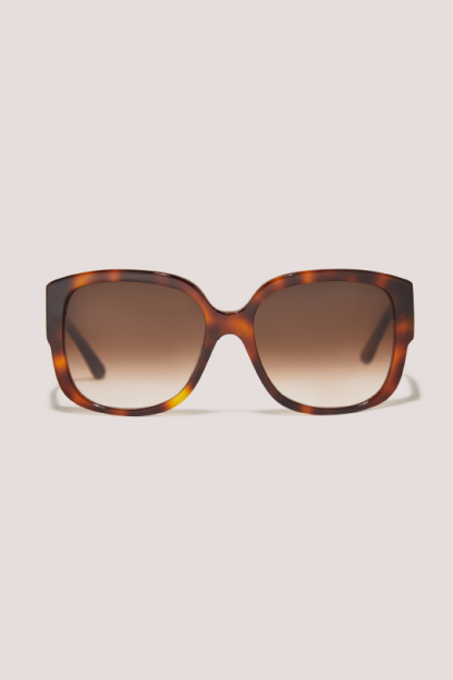 Closet London Audrey Havana Brown Square Sunglasses