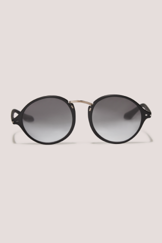 Closet London Rita Matt Black Oval Sunglasses