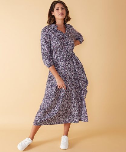 Damart First Avenue Print Midi Shirt Dress