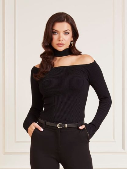 Guess Marciano Off Shoulder Sweater Top