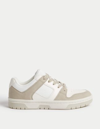 M&S Women's Lace Up Trainers - 3.5 - White Mix, White Mix