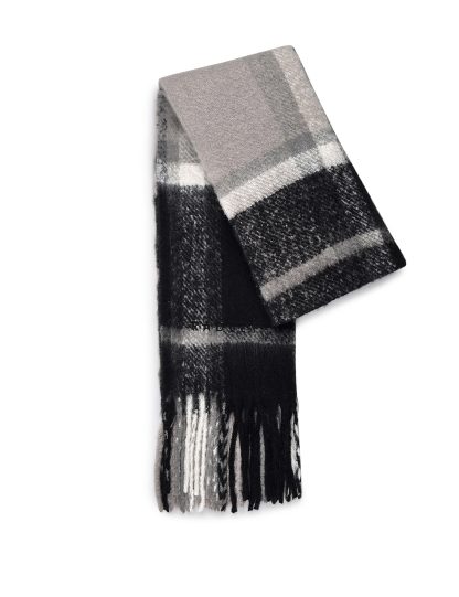 Radley Women's Checked Tassel Scarf - Black Mix, Green Mix,Black Mix