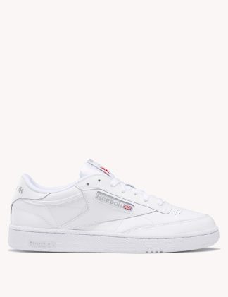 Reebok Women's Club C 85 Leather Lace Up Trainers - White Mix, White Mix