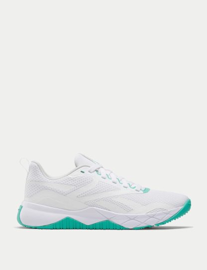 Reebok Women's NFX Lace Up Trainers - 6 - Aqua, Soft White,Aqua,Black/Black