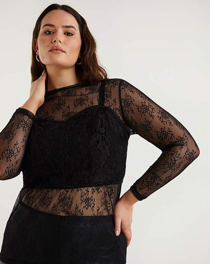 Black Lace Corset Top