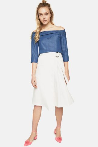 Closet London Blue Off-The-Shoulder Top