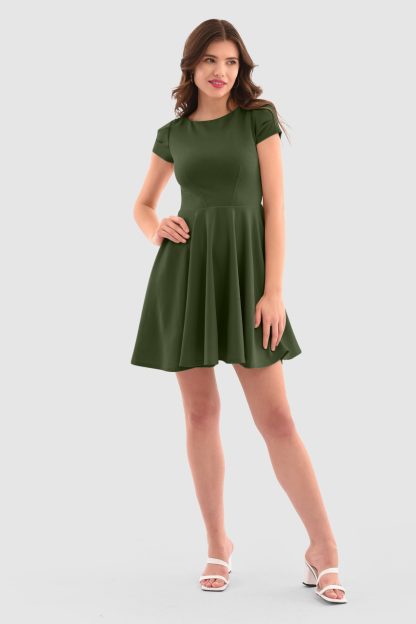 Closet London Khaki Skater Dress