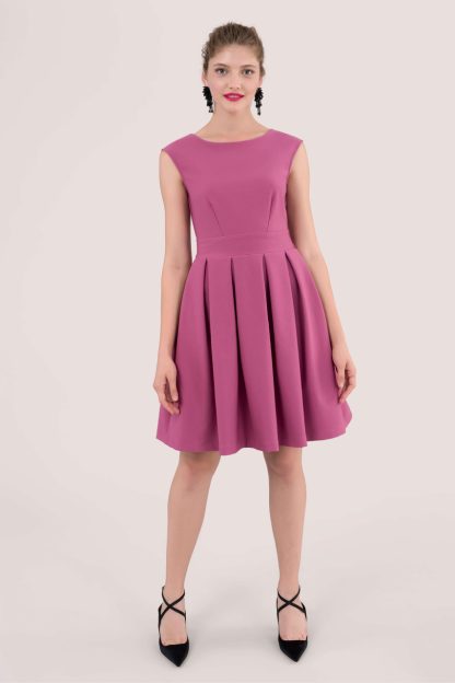 Closet London Pink Skater Dress with Tie back