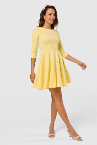 Closet London Skater Dress LEMON