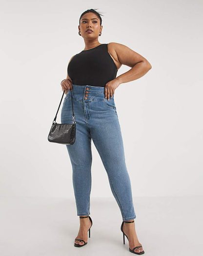 Corset Booty Shaper Mid Blue Skinny Jean