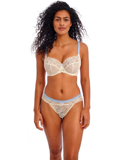 Freya Women's Offbeat Lace Brazilian Knickers - White Mix, White Mix