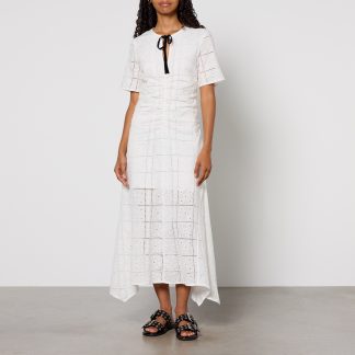 Ganni Broderie Anglaise Cotton Maxi Dress - EU 34/UK 6