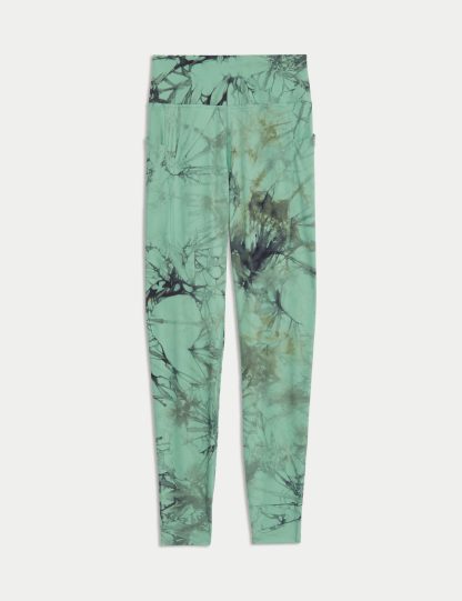 Goodmove Women's Go Train Printed High Waisted Gym Leggings - 14 - Dark Green Mix, Dark Green Mix