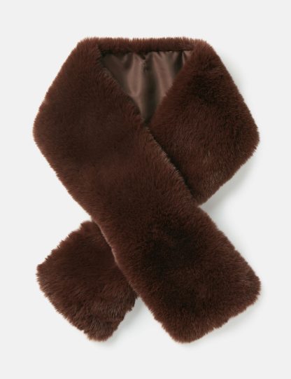 Joules Women's Faux Fur Scarf - Natural, Black,Natural