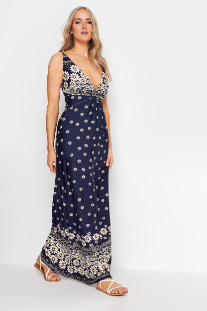 Lts Tall Navy Blue Daisy Print Maxi Dress 8 Lts | Tall Women's Maxi Dresses