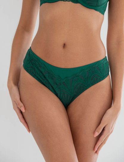 Pour Moi Women's New Romance Emboridery Bikini Knickers - 12 - Green Mix, Green Mix