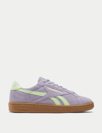 Reebok Women's Club C Grounds UK Suede Trainers - 6 - Purple, Oatmeal Mix,Medium Blue Mix,Purple