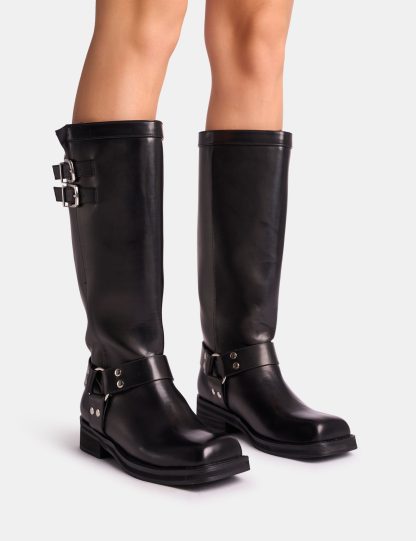 Sirius Black Vintage Buckle Knee Hight Flat Boots