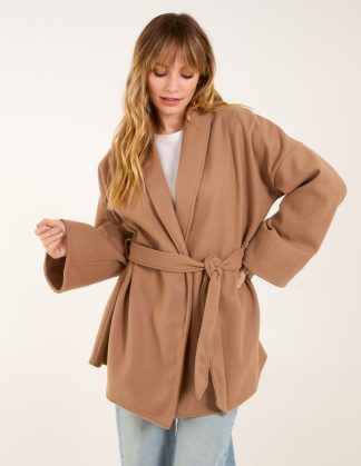 Wrap Belted Jacket - ONE / Camel