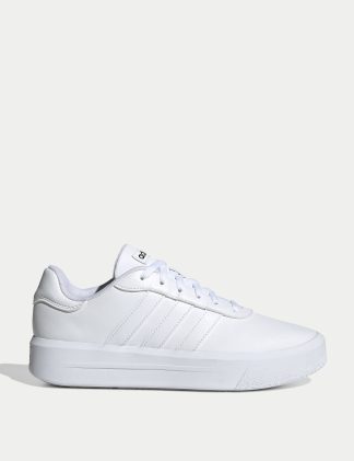 Adidas Women's Court Platform Trainers - 5.5 - White, White