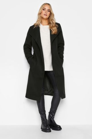 Lts Tall Black Belted Coat 20 Lts | Tall Women's Coats