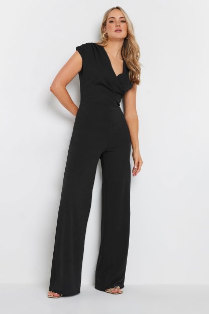 Lts Tall Black Cross Over Jumpsuit 14 Lts | Tall Women's Jumpsuits