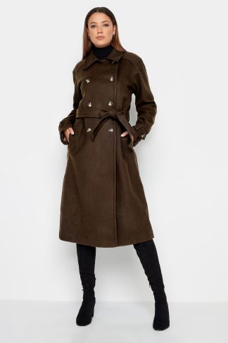 Lts Tall Chocolate Brown Formal Trench Coat 14 Lts | Tall Women's Formal Coats