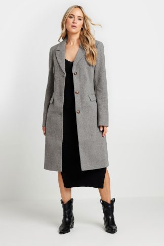 Lts Tall Grey Midi Formal Coat 14 Lts | Tall Women's Coats