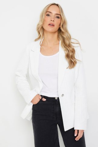 Lts Tall Ivory White Tailored Boucle Blazer 16 Lts | Tall Women's Blazer Jackets