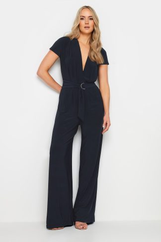 Lts Tall Navy Blue Pleated Jumpsuit 10 Lts | Tall Women's Jumpsuits