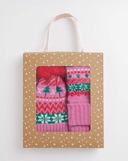 Novelty Fairisle Hat & Glove Gift Set