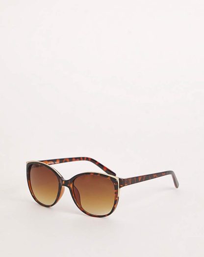 Sarah Brown Wide Frame Sunglasses