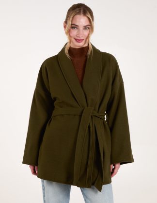 Wrap Belted Jacket - ONE / KHAKI