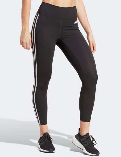 Adidas Women's Train Essentials 3 Stripes 7/8 Gym Leggings - XL - Black, Black