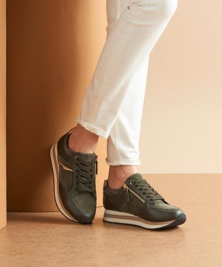 Damart Amortyl Zip Detail Leather Trainers