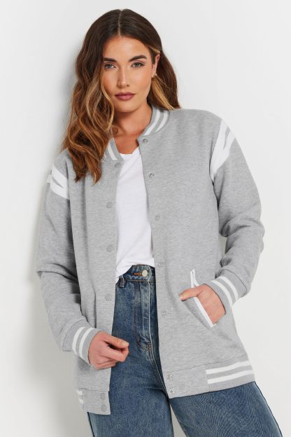 Lts Tall Grey Varsity Bomber Jacket 14 Lts | Tall Women's Bomber Jackets