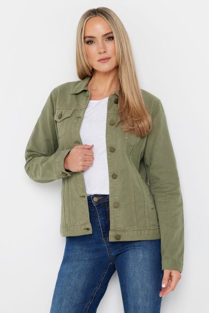 Lts Tall Khaki Green Denim Jacket 8 Lts | Tall Women's Denim Jackets