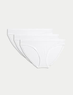 M&S Women's 3pk Flexifit™ Modal Bikini Knickers - 18 - Black, Black,White,Blackcurrant