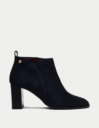 Radley Women's Leather Block Heel Ankle Boots - 5 - Navy, Navy,Black