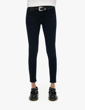 Superdry Women's Mid Rise Skinny Jeans - 2630 - Black, Black