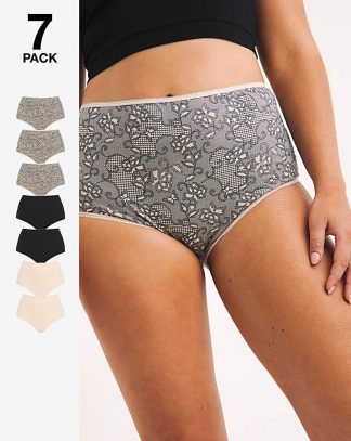 7 Pack Full Fit Brief Lace Print