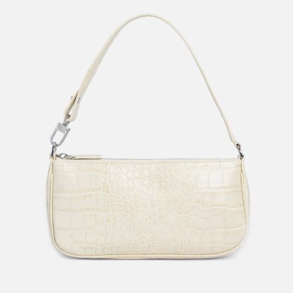 BY FAR Rachel Croc-Effect Leather Bag