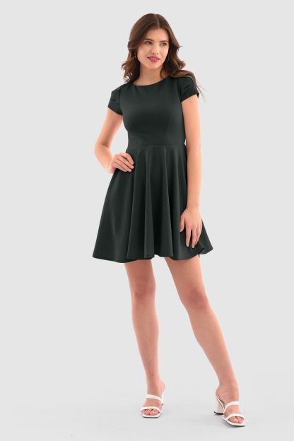 Closet London Black Skater Dress Size:10