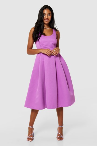 Closet London Purple Violet A-Line Skater Dress