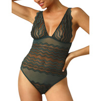 Coco De Mer Margot Bodysuit MAR-022-09 Forest Green MAR-022-09 Forest Green