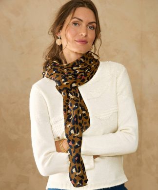 Damart Leopard Print Scarf