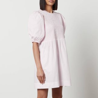 Ganni Organic Cotton-Poplin Mini Smock Dress