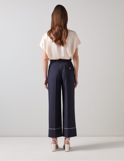 Lk Bennett Women's Wide Leg Culottes - 8 - Navy, Navy